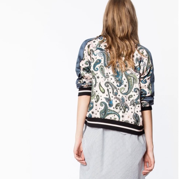 Zadig & Voltaire - Billy Reversible Bomber Jacket in Paisley Corolle Small - Picture 11 of 11